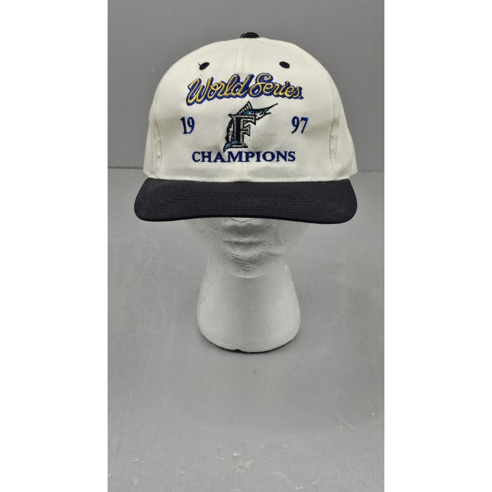 Vintage Florida Marlins Snapback Hat White 1997 World Series MLB‎ Baseball NWT